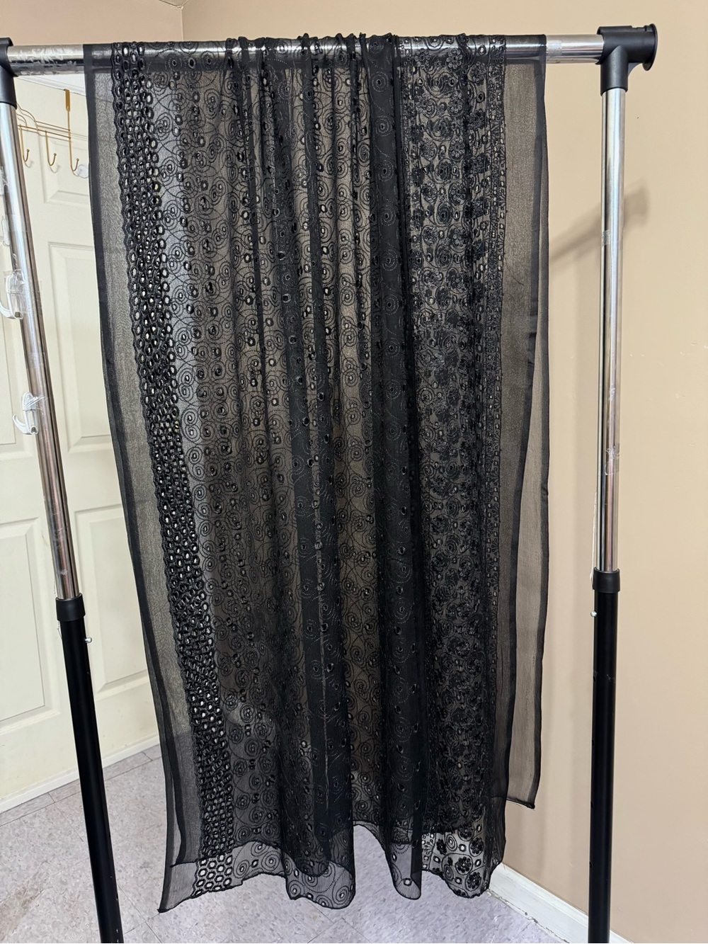 Black chiffon chikankari embroidered dupatta